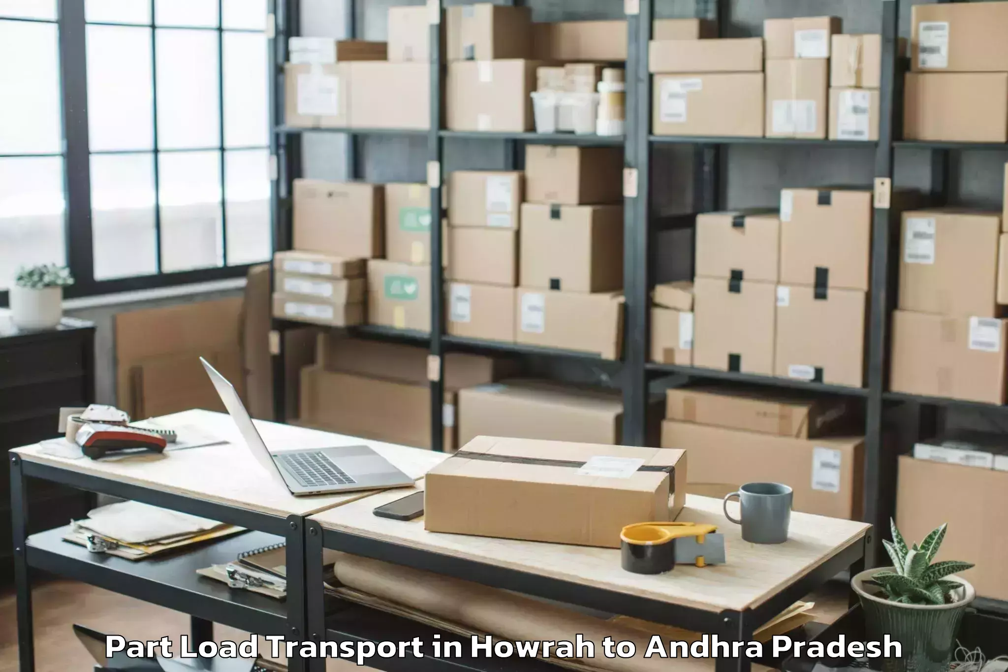 Leading Howrah to Akividu Part Load Transport Provider